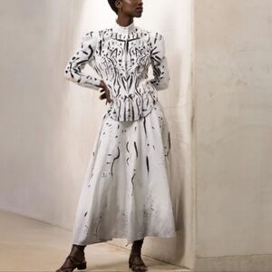 new MAKING THE CUT Season 2 Winning Look Gary's Skirt White Linen Blend NWT Sz S